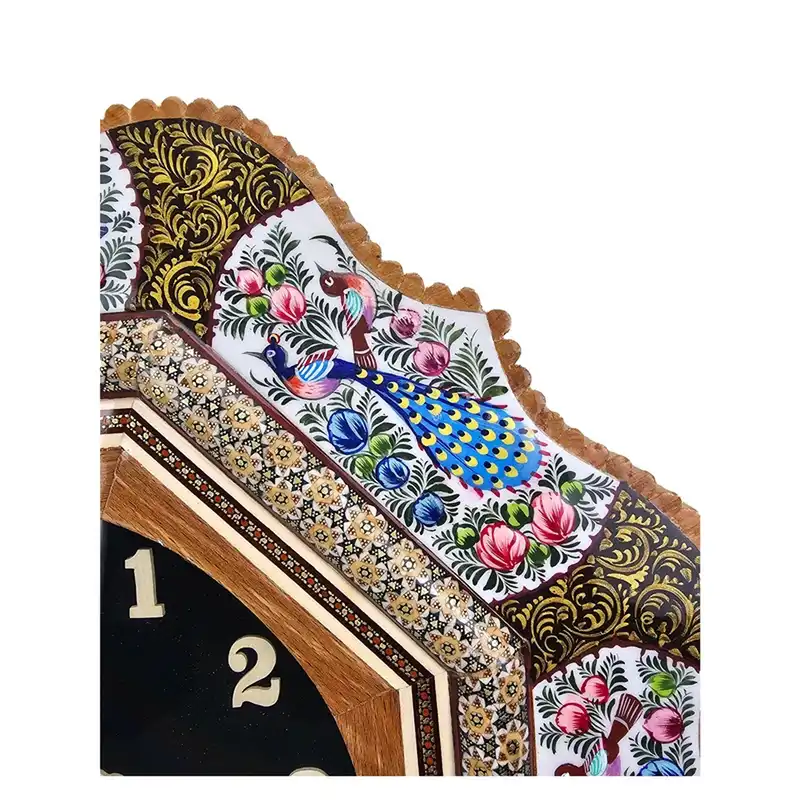 ساعت خاتم کاری مدل گل مرغ کد s102