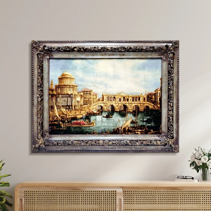 تابلو فرش دستباف طرح ونیز مدل برجسته کد 01