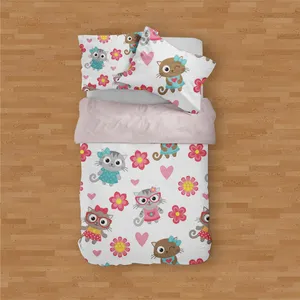 سرویس روتختی مدوپد طرح گربه‌های شاد مدل PAT00271 یک نفره 4 تکه