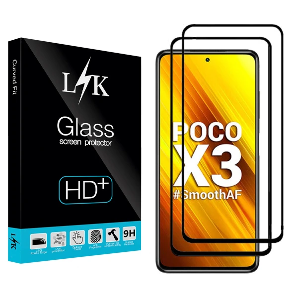 محافظ صفحه نمایش سرامیکی ال کی مدل +HD مناسب برای گوشی موبایل شیائومی Poco X3 بسته دو عددی