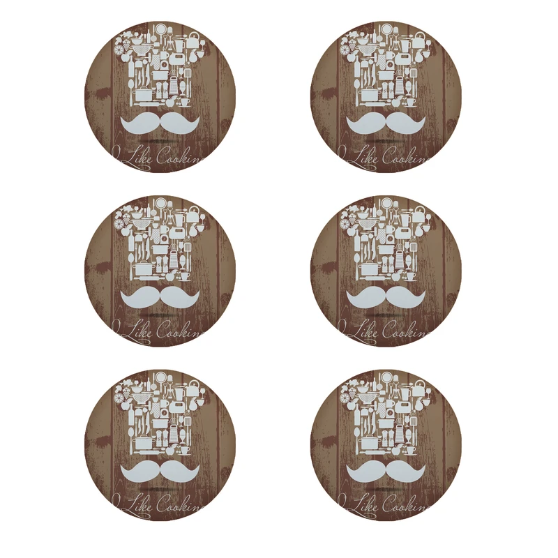 زیر لیوانی طرح آشپزخانه کد 8303 بسته 6 عددی