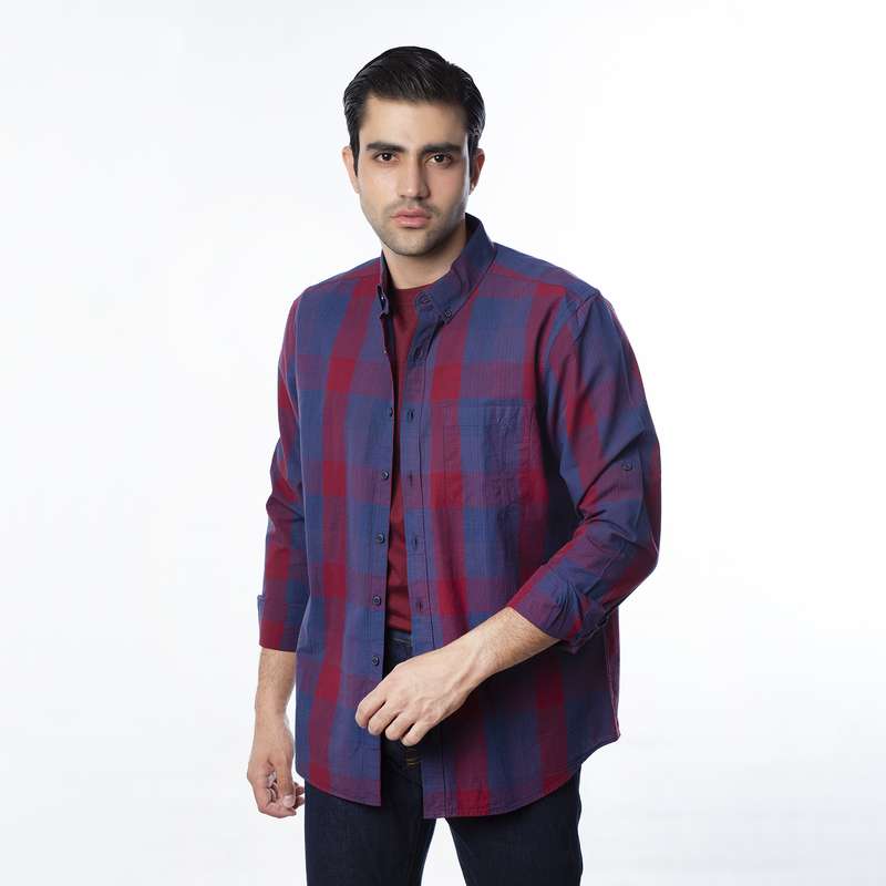 پیراهن مردانه ال سی وایکیکی مدل 0SQ210Z8-LPA-REDCHECKED