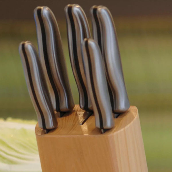 ست چاقو آشپزخانه 6 پارچه برگهف مدل Knife Block Crest