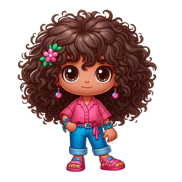 استیکر پارچه و لباس پاد آفرین مدل کارتونی کیوت فانتزی دخترانه کد S5006