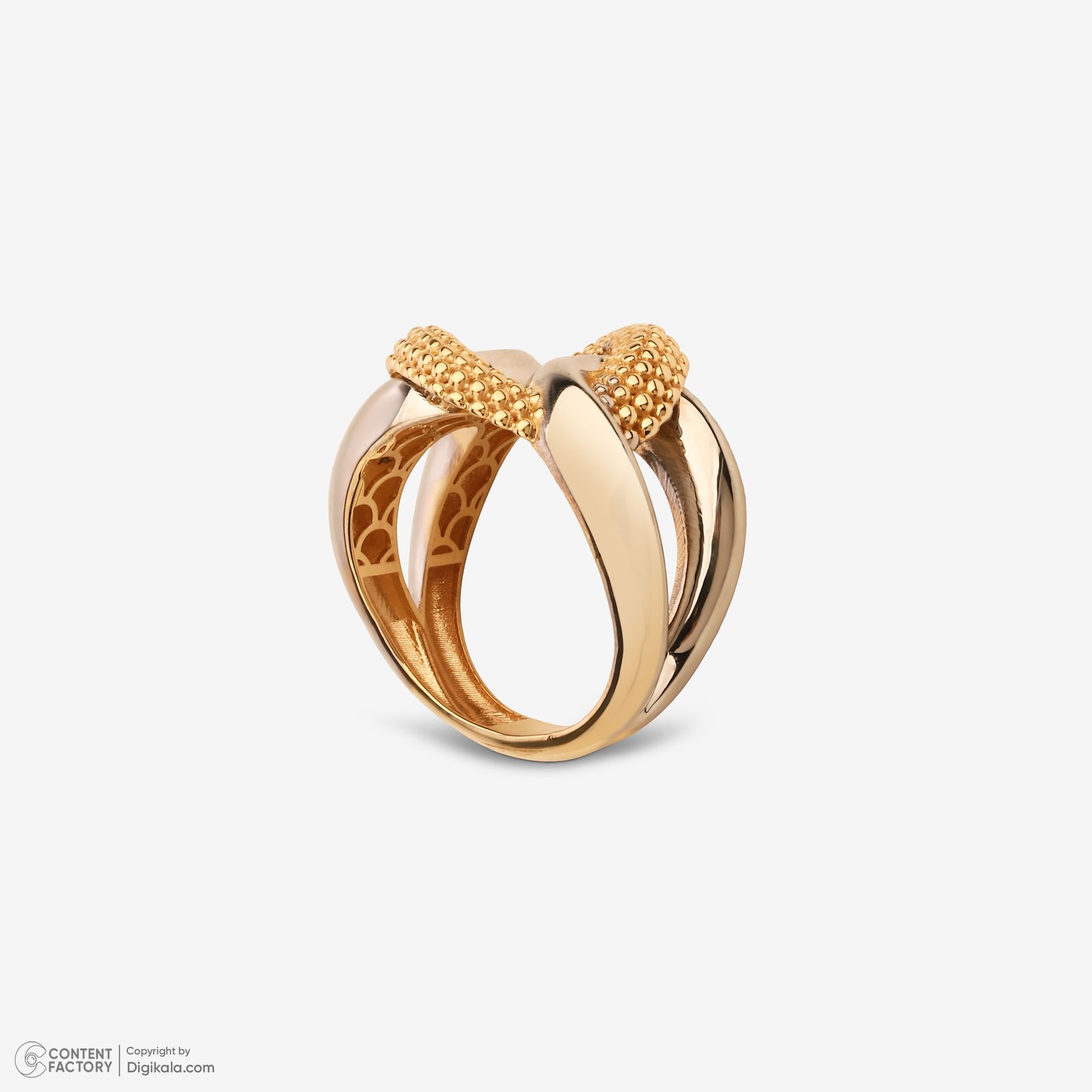 انگشتر طلا کم اجرت 18 عیار زنانه گلدم مدل R344010 سایز 56 -  - 4
