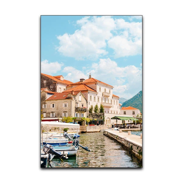 تابلو شاسی گوفی مدل نقاشی منظره طبیعت طرح Beautiful Port کد WHT87