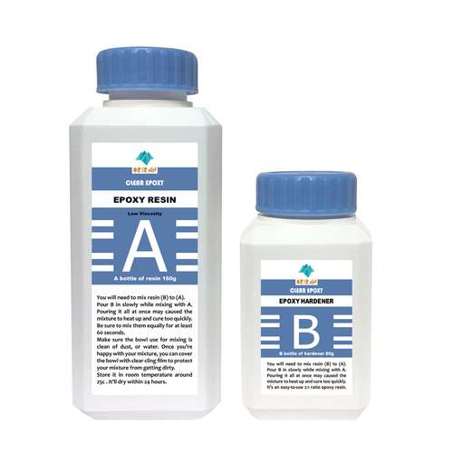 رزین اپوکسی دو جزئی اوریران کد AB-BLUE حجم 240 میلی لیتر مجموعه دو عددی