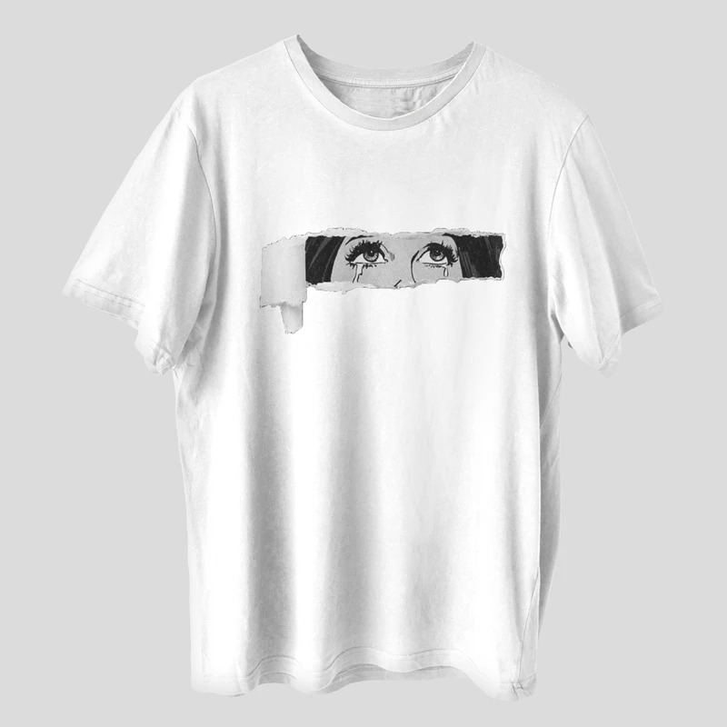 تی شرت آستین کوتاه زنانه مدل ساده چشم کد mo269