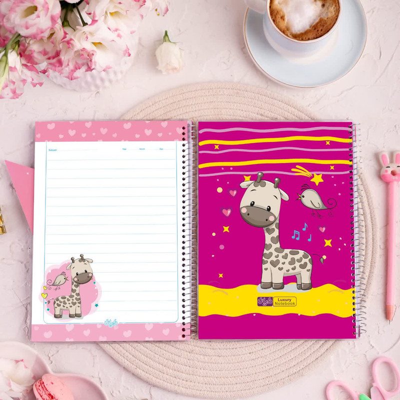 دفتر مشق 50 برگ دایان مدل حاشیه دار کیوت کد 54642 بسته 4 عددی