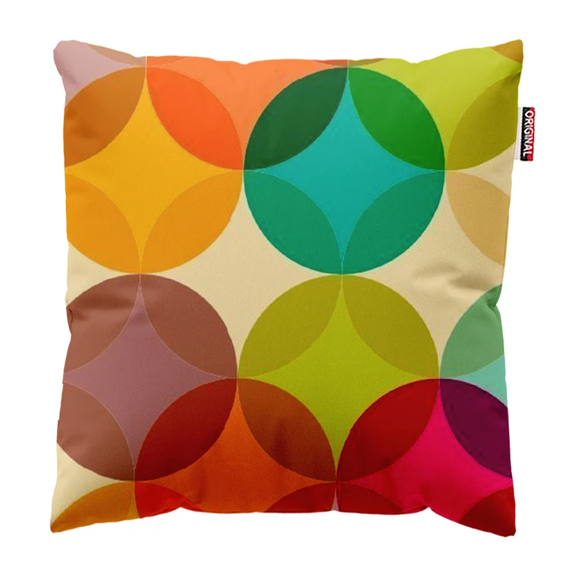 کوسن پاد آفرین مدل دایره های رنگی زیبا کد 26 سایز 30*30*15 سانتی متر