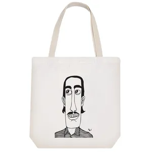 ساک خرید پارچه ای خندالو طرح پرتره مرد مدل توت بگ کد 6706