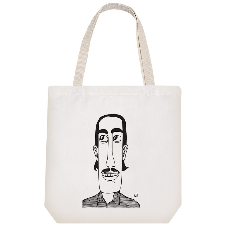 ساک خرید پارچه ای خندالو طرح پرتره مرد مدل توت بگ کد 6706