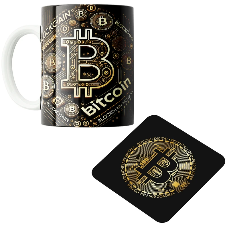 ماگ پاد آفرین مدل بیت کوین تریدر ارز دیجیتال کریپتو فارکس کد PZ377 به همراه زیرلیوانی