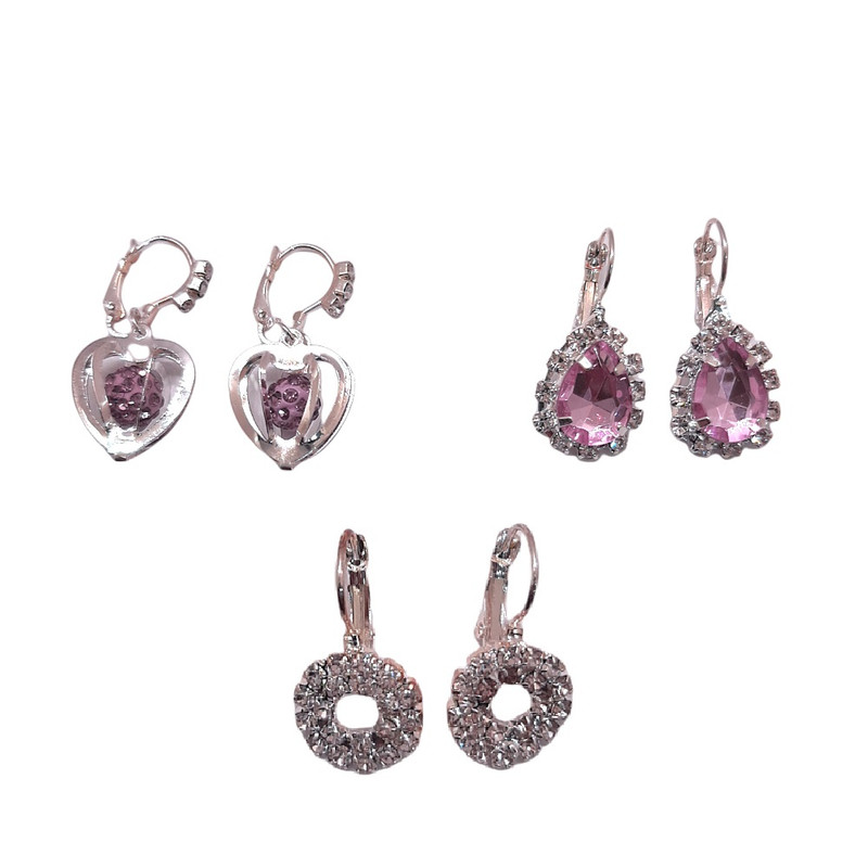 گوشواره دخترانه مدل F02 مجموعه 3 عددی