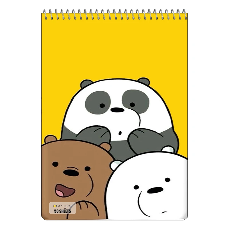دفتر نقاشی 50 برگ سیمی کارنیکا طرح سه خرس کله پوک We Bare Bears کد 81838
