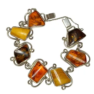 دستبند نقره زنانه مدل کهربا KJD2