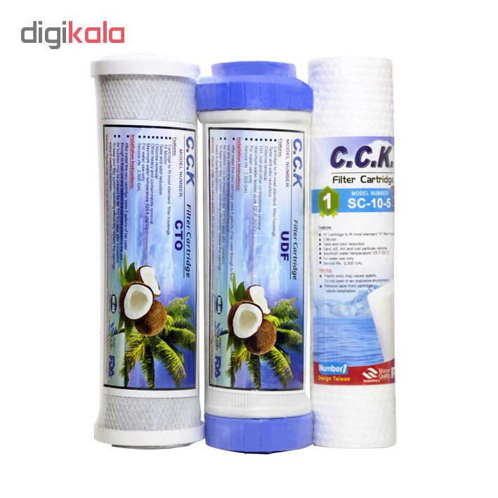 فیلتر دستگاه تصفیه آب خانگی سی سی کا مدل CCKpack مجموعه 3 عددی فیلتر دستگاه تصفیه آب خانگی سی سی کا مدل CCKpack مجموعه 3 عددی