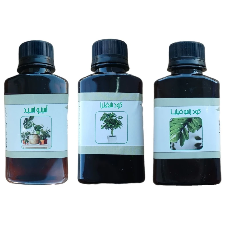 کود مایع امینو اسید و زاموفیلیا و شفلرا مدل life drop حجم 110 میلی لیتر بسته 3 عددی