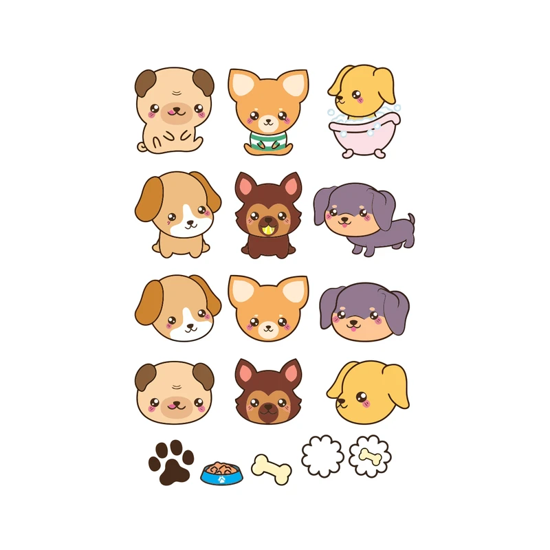 برچسب لپ تاپ پویا مارکت طرح سگ کد 2063 مجموعه 15 تکه 