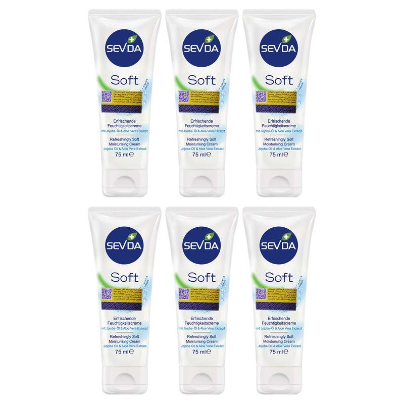 کرم مرطوب کننده سودا مدل soft حجم 75 میلی لیتر مجموعه 6 عددی
