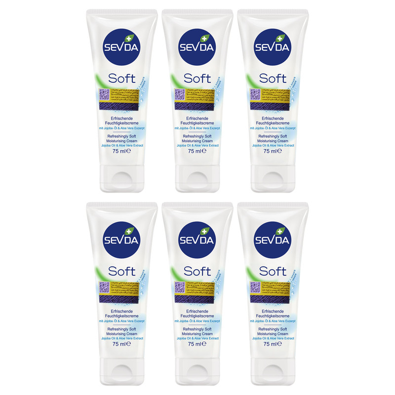 کرم مرطوب کننده سودا مدل soft حجم 75 میلی لیتر مجموعه 6 عددی