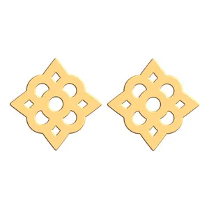 گوشواره طلا 18 عیار زنانه فرشته مدل اسلیمی WEL-000035