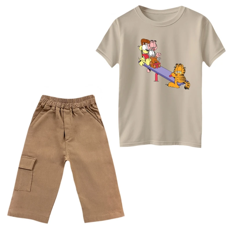 ست تی‌شرت و شلوارک پسرانه مدل گارفیلد کد 10