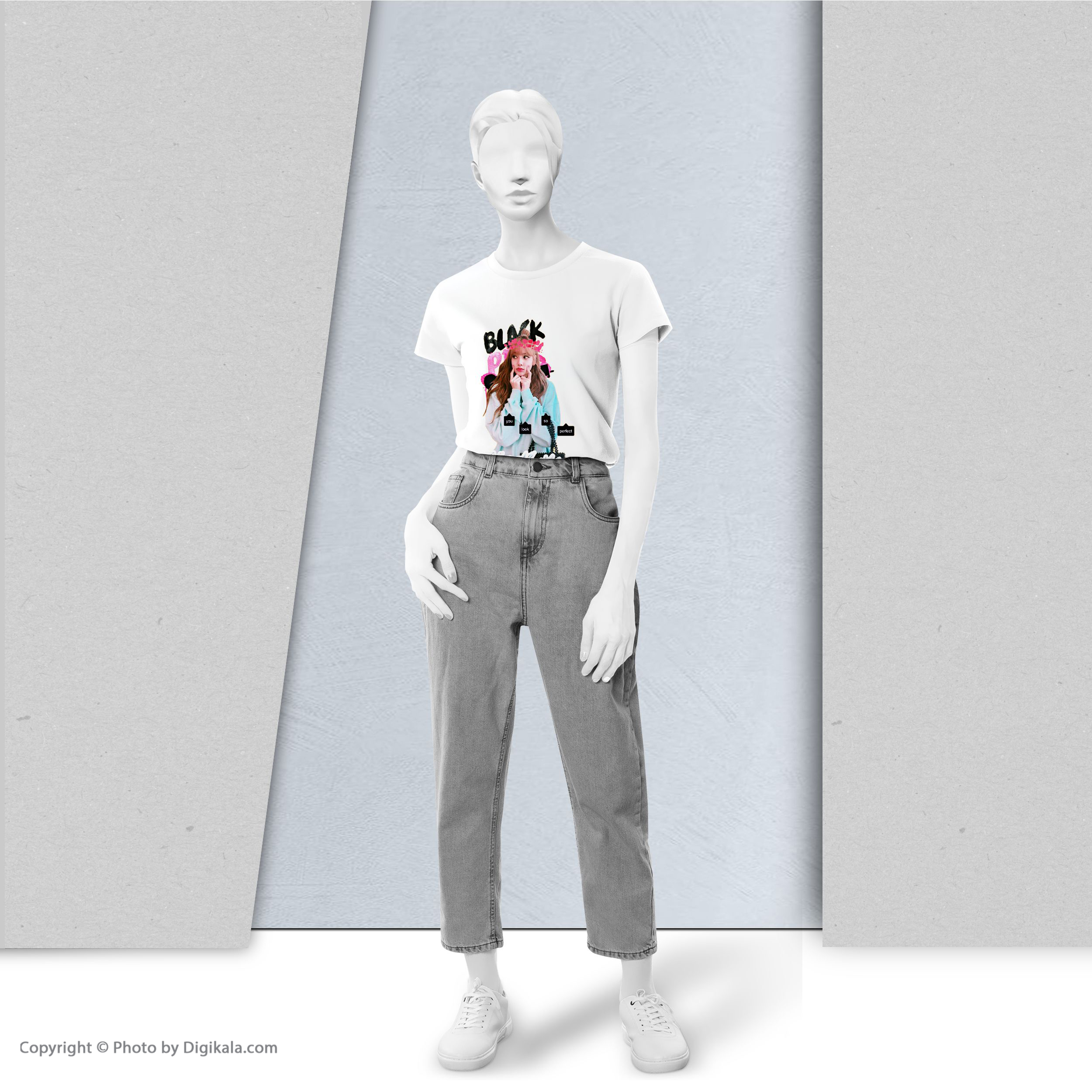 تی شرت آستین کوتاه زنانه 27 مدل لیسا بلک پینک کد WN510 -  - 4