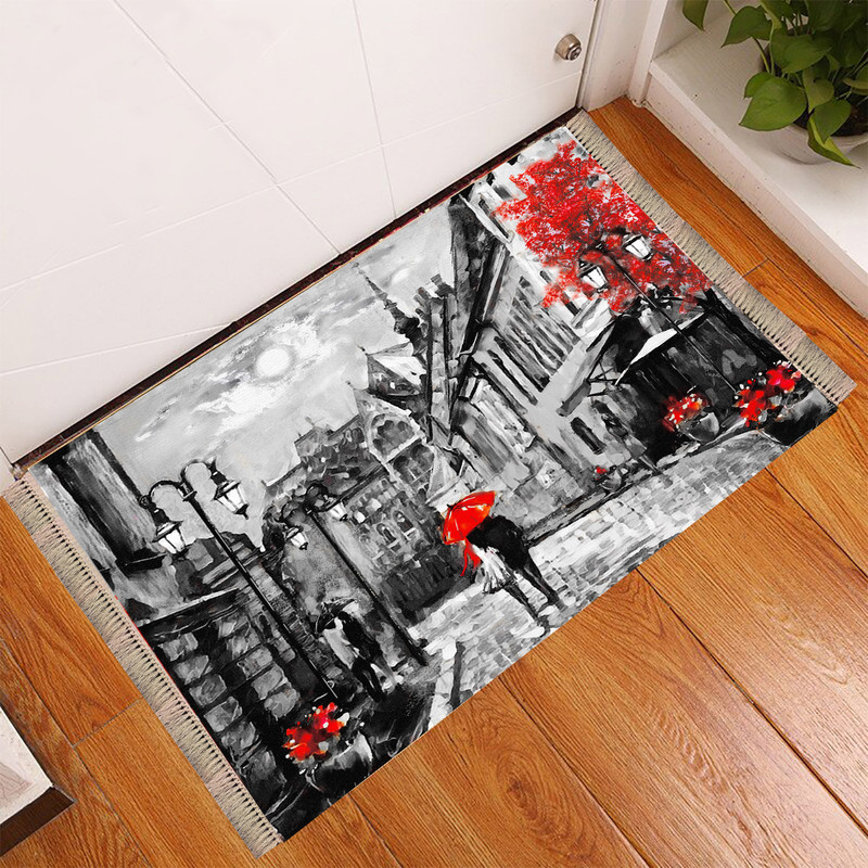 فرش پارچه ای مدل ترمزدار طرح آبرنگ فرش پارچه ای مدل ترمزدار طرح آبرنگ