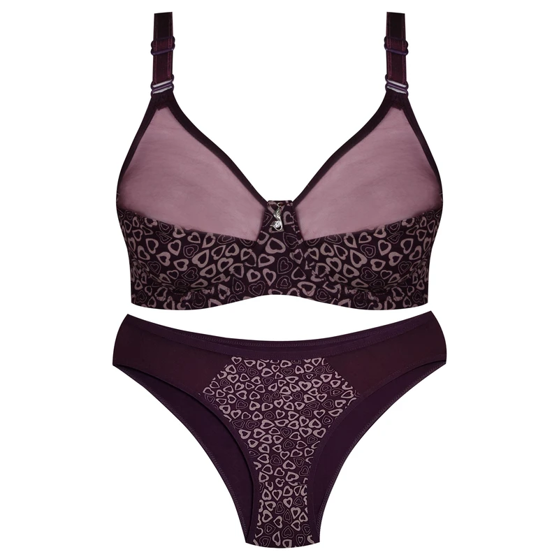 ست شورت و سوتین زنانه پانیذ مدل فنردار قلبی کد 9046
