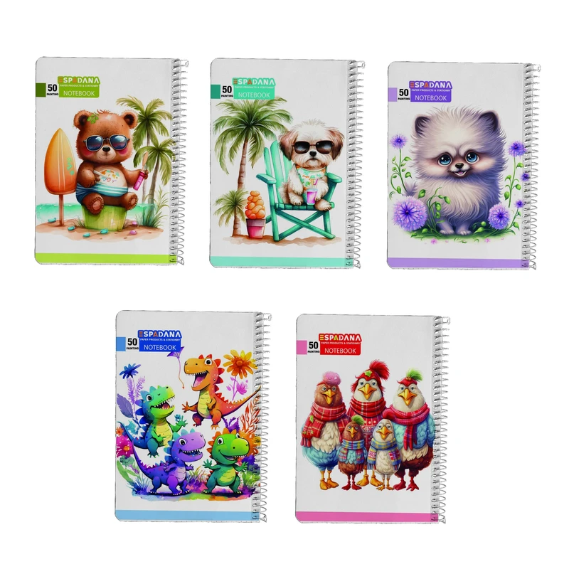 دفتر نقاشی 50 برگ اسپادانا مدل بینگو کد 500323578 مجموعه 5 عددی