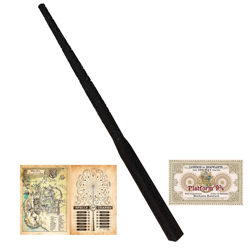 اسباب بازی زینتی مدل چوب دستی هری پاتر طرح سیریوس بلک به همراه کارت قطار و نقشه مدرسه