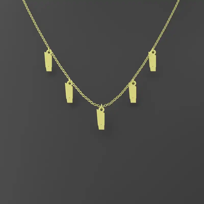 گردنبند طلا 18 عیار زنانه مدوپد مدل هندسی کد RNA12582