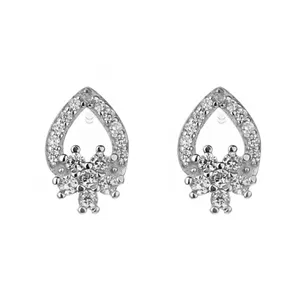 گوشواره نقره آی جواهر طرح فلاور کد 77301SGU