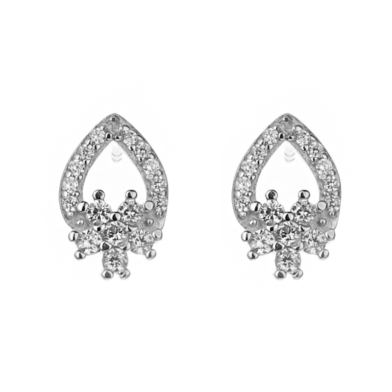 گوشواره نقره آی جواهر طرح فلاور کد 77301SGU