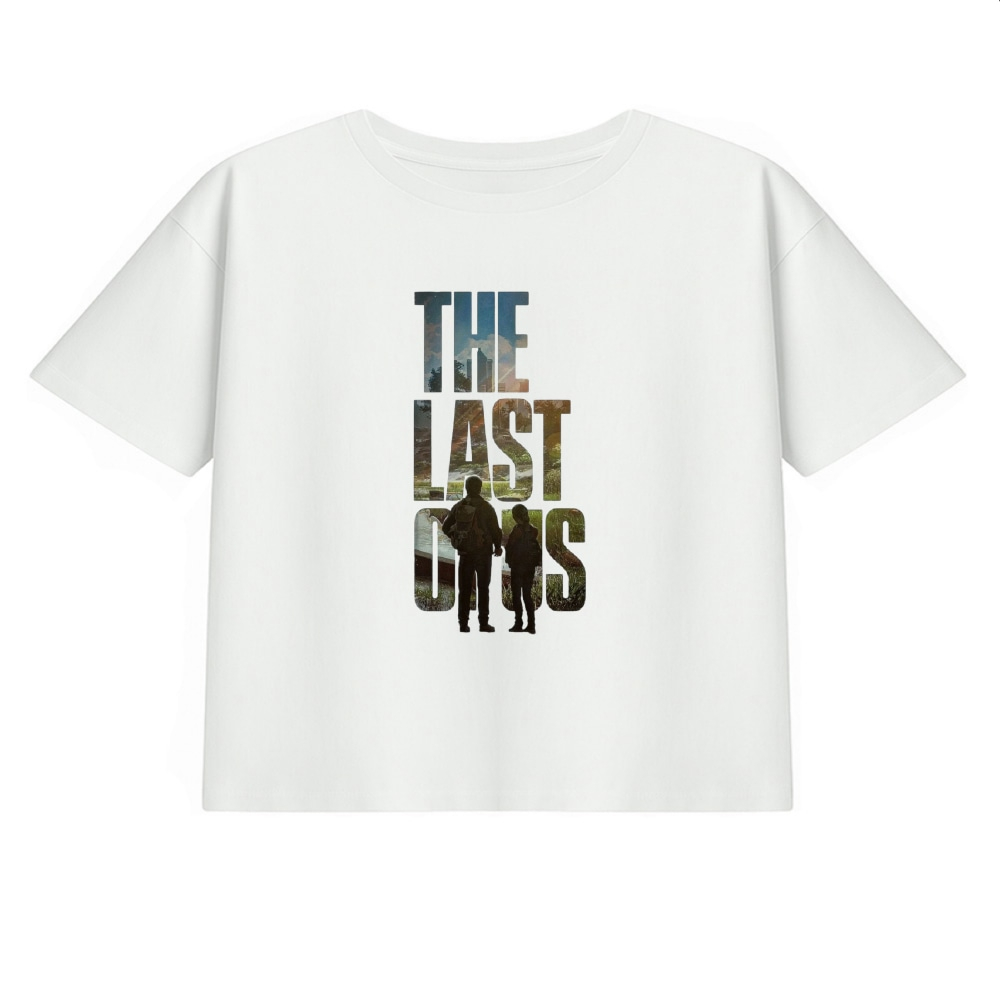 کراپ تی‌شرت آستین کوتاه زنانه مدل LAST OF US
