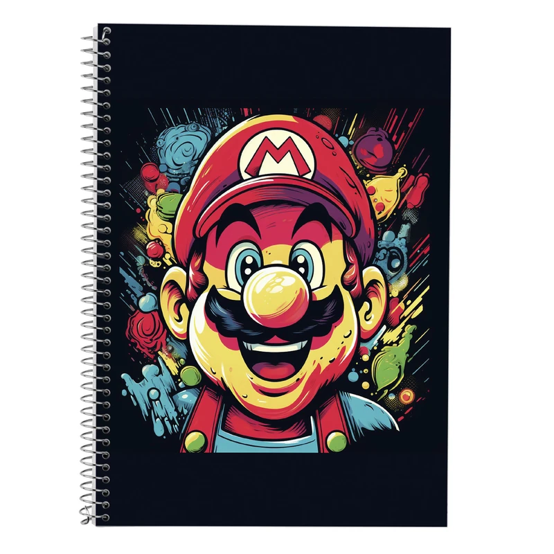 دفتر زبان 50 برگ مدوپد مدل سه خط طرح سوپرماریو super mario کد DF2841