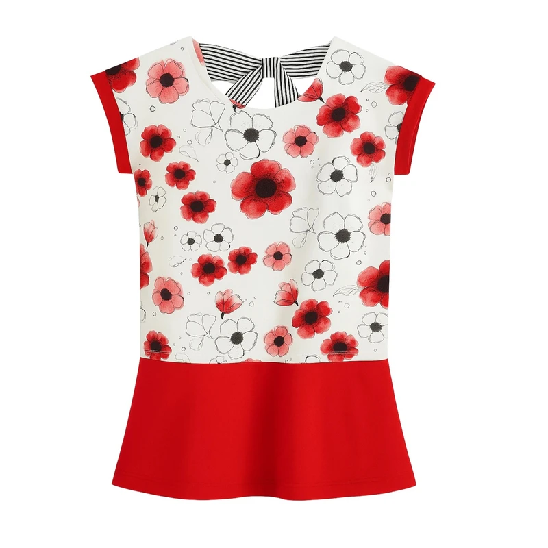 پیراهن آستین کوتاه یقه گرد دخترانه چیکو مدل 7027