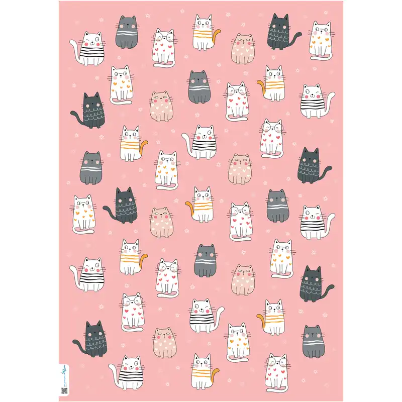 کاغذ کادو طرح گربه کد 138 بسته 5 عددی