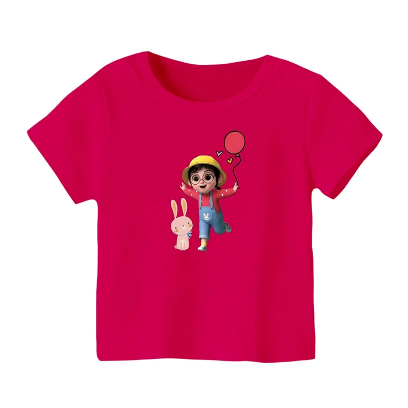 تی شرت آستین کوتاه بچگانه مدل دخترک بادکنک