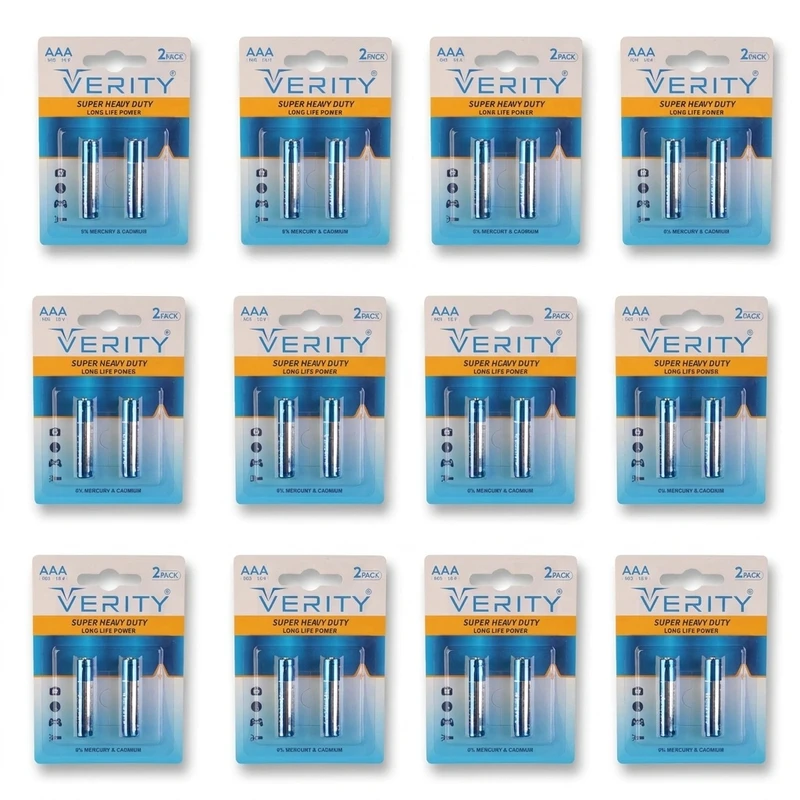 باتری نیم قلمی وریتی مدل Super Heavy Duty Long Life Power بسته 24 عددی