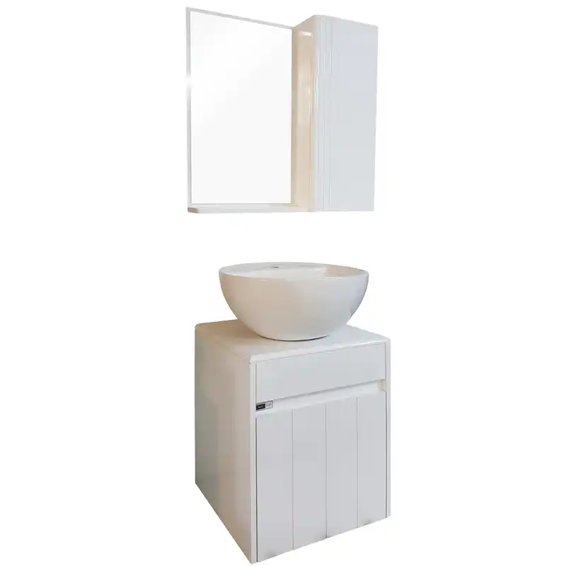 ست کابینت و روشویی سینا مدل آلیبرت 35 به همراه آینه باکس