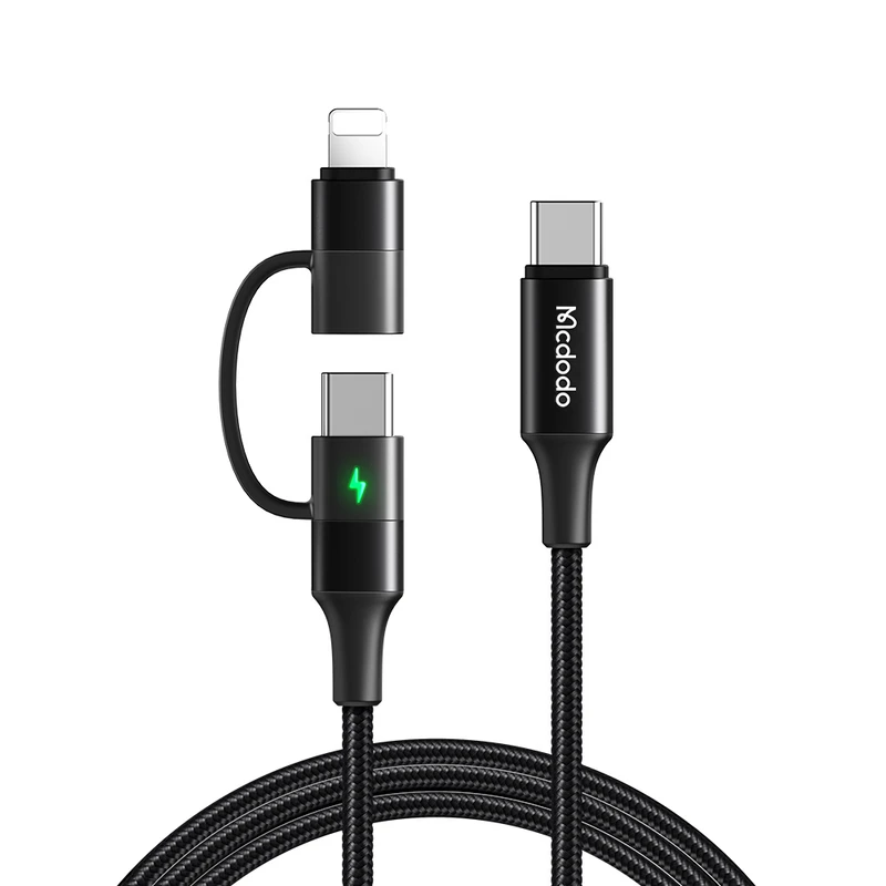 کابل تبدیل USB-C به لایتنینگ/USB-C مک دودو مدل 2IN1 PD Fast Charge طول 1.2 متر