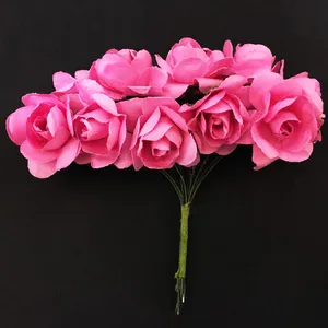 گل مصنوعی مدل رز مینیاتوری کد 215 بسته 3 عددی