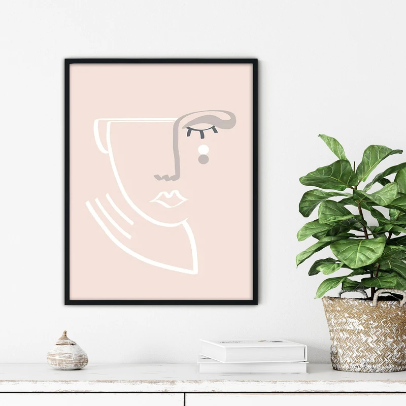 تابلو آتریسا طرح لاین آرت مدرن مدل ATFL106 فریم مشکی