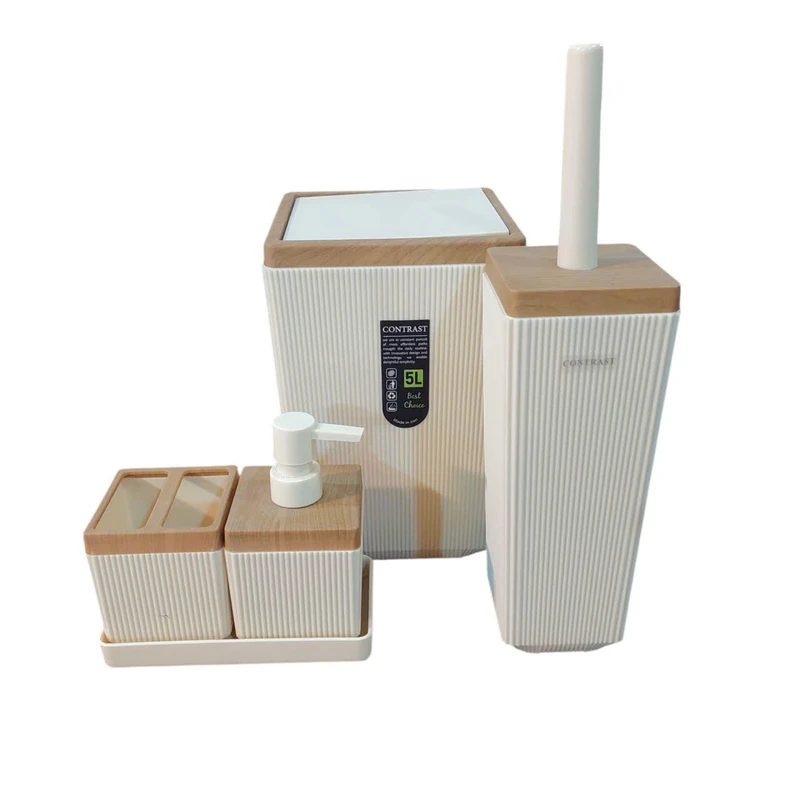 ست سرویس بهداشتی 5 تکه کنتراست مدل خطی