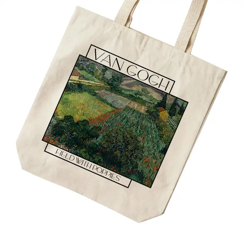 ساک خرید ترمه طراحان ایده مدل مزرعه شقایق از ونگوگ کد art0034 - L