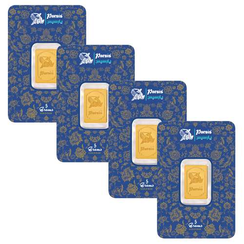 شمش طلا 24 عیار پارسیس مدل 20 بسته چهار عددی