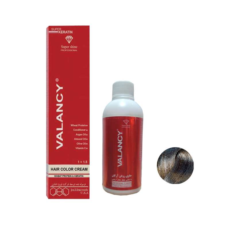 کیت رنگ مو والانسی شماره C5 6.1 حجم 100 میلی لیتر رنگ قهوه ای دودی روشن کیت رنگ مو والانسی شماره C5 6.1 حجم 100 میلی لیتر رنگ قهوه ای دودی روشن