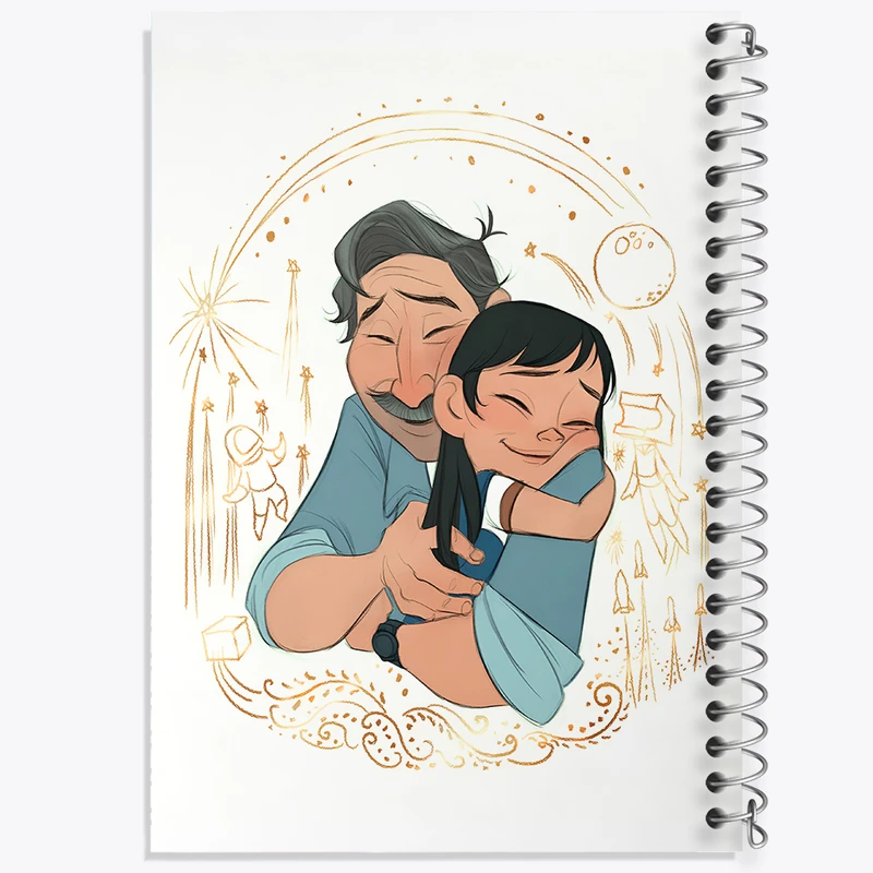 دفتر مشق 50 برگ خندالو طرح پدر دختری کد F7394